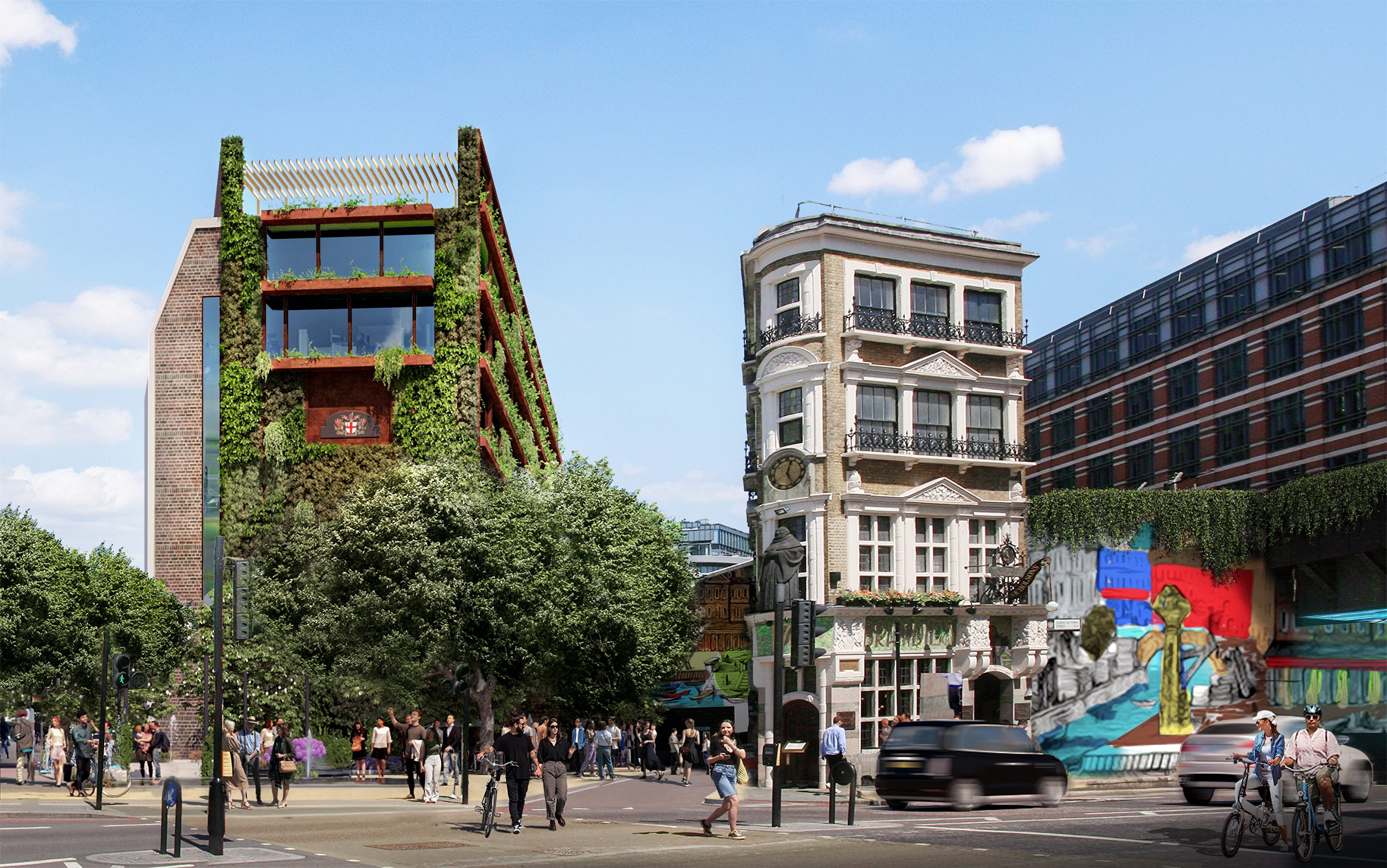 LN Blackfriars AFTER scaled Fleet Street Quarter unveils £80m public realm strategy