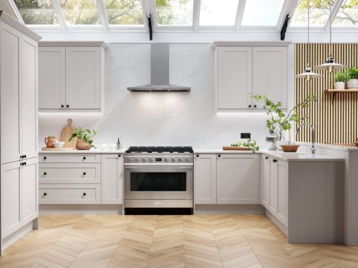 Pikcells Shaker Timber Whisper Grey 1536x1024 1 How to style timeless shaker kitchens, according to designers