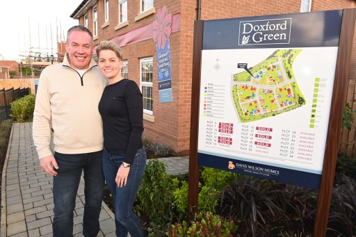 Mr Mrs Todd at their new home on Doxford Green Brand new housing development welcomes its first residents