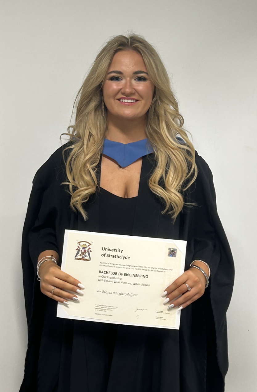 Dougall Baillie Associates hail professional success of its engineering graduate apprentice Megan McGaw