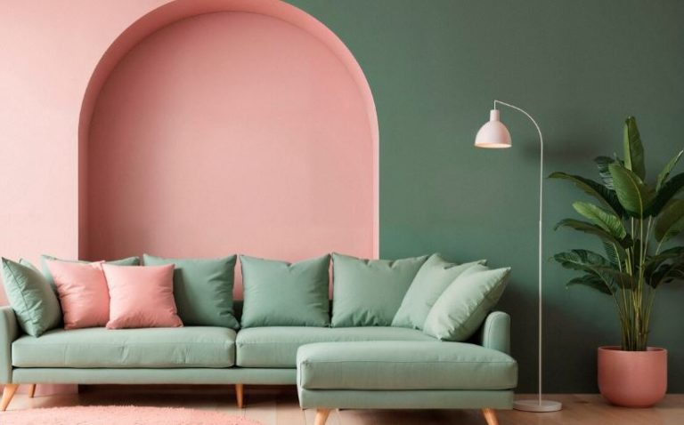 Pink Green Living Room Paint Makeover