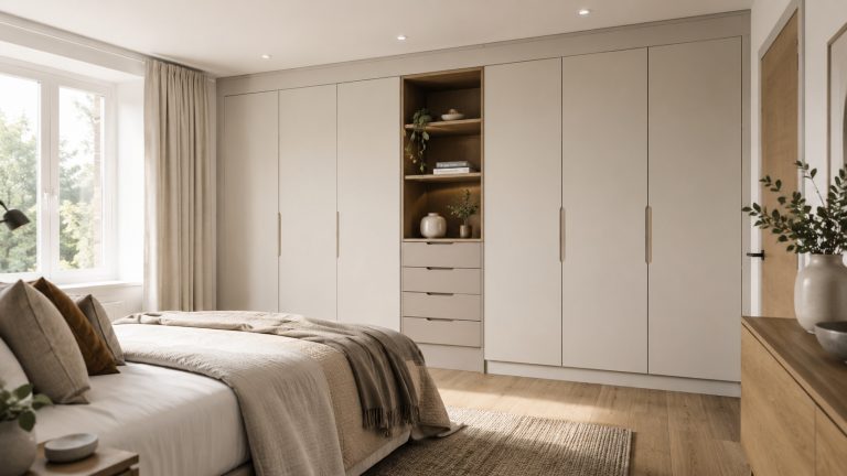 Bedroom Storage That Looks Built-In: A Practical Planning Guide Built-in bedroom storage with fitted wardrobes and modern wardrobe doors