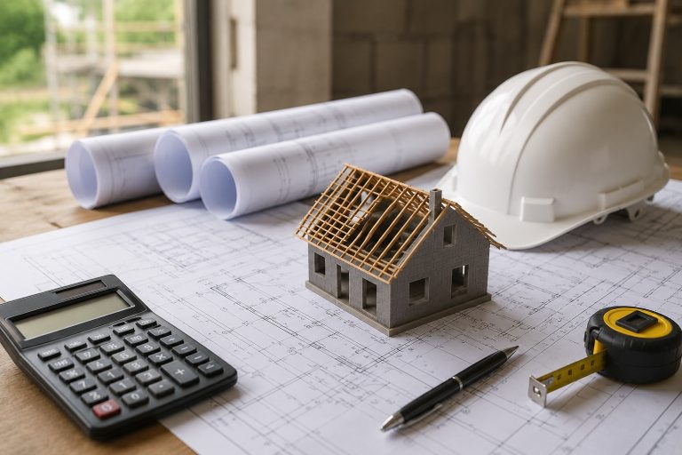 How Much Does a Structural Engineer Cost in the UK Structural engineer reviewing calculations and building plans for a UK home renovation