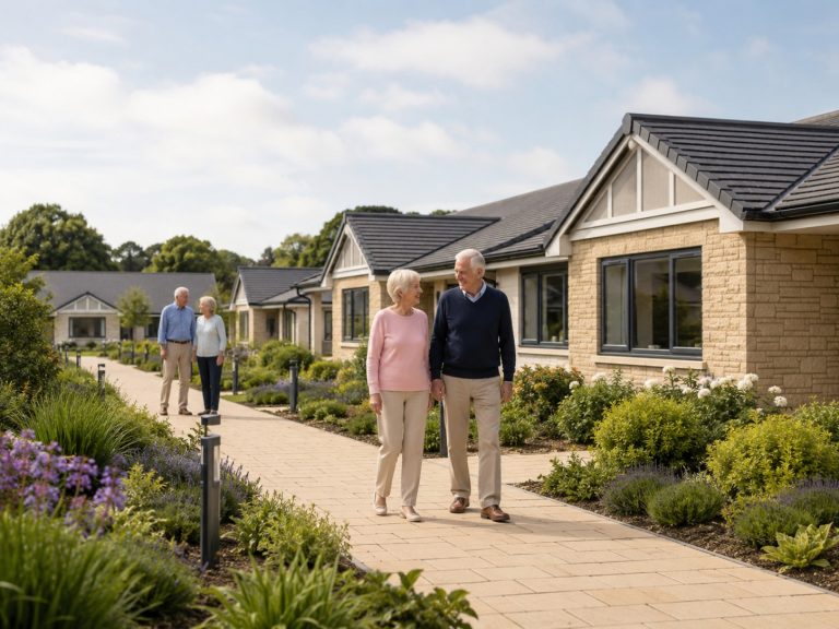 Modern retirement housing community offering homes for older residents