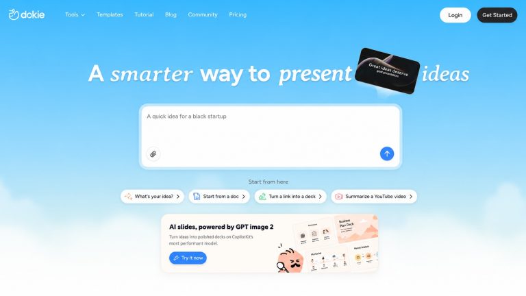 Dokie review text-to-timeline presentation workflow