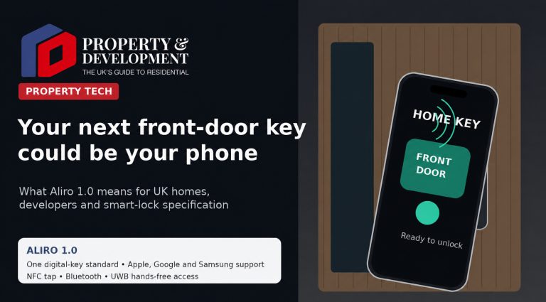 Aliro-compatible smart lock providing smartphone access to a UK home