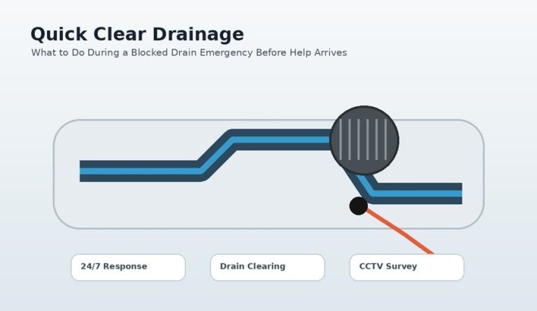 Blocked drain emergency requiring professional drainage assistance